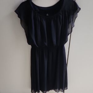 Enfocus Studio Black Flutter Sleeve Mini Sundress